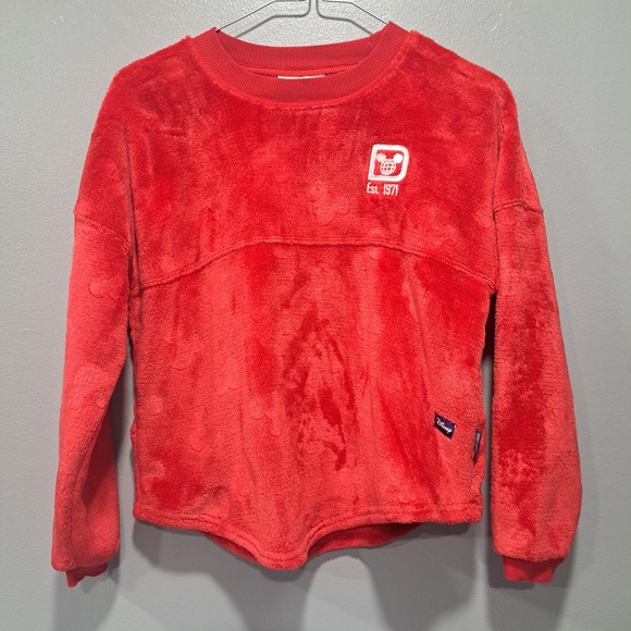 Disney Other - Disney Spirit Jersey Kids Red Fleece Mickey Mouse Walt Disney World Pullover L